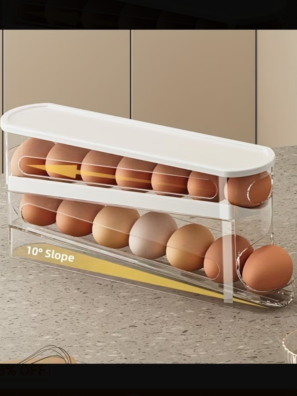 Egg Storage Organizer Container - White
